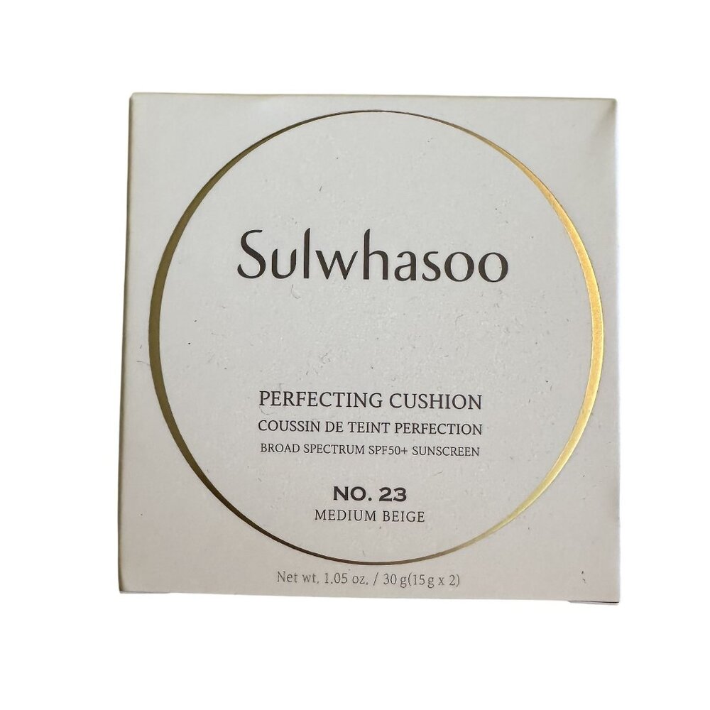 NIB Sulwhasoo Perfecting Cushion Broad Spectrum Sunscreen 50+ No 23 Medium Beige